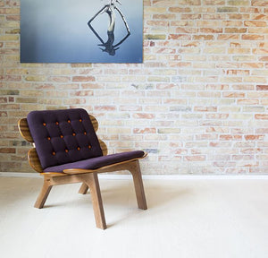 BoardChair - Bordeaux | Dansk designet loungestol med bordeauxrødt hyndesæt